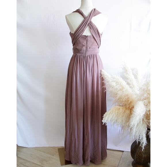 Birdy Grey Convertible Mauve Chiffon Bridesmaid dress size S - Picture 4 of 8